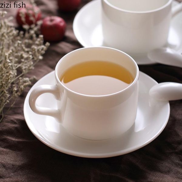 

mugs simple white ceramic coffee cup with saucer spoon classic english bone china espresso mug breakfast milk home decoration