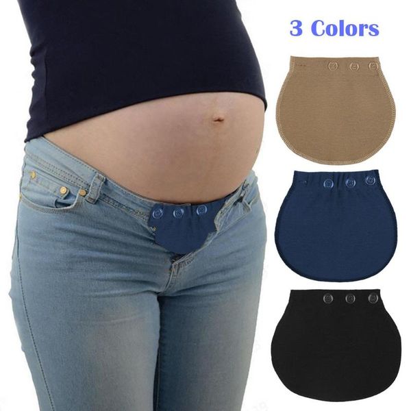 

maternity bottoms waistband elastic extender soft pants belt extension buckle button lengthening pregnant women pregnancy adjustable, White