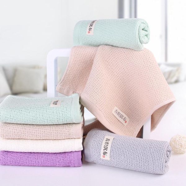 

towel japanese quality 34x74cm natural soft cotton face honeycomb solid color bath towels grey white purple green