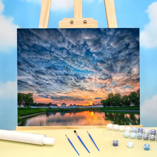 

paintings scenery landscape diy painting by numbers package acrylic paints 40*50 canvas decoration for children handicraft