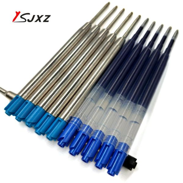 

refills 6 pcs/lot roller ballpoint pen refill medium nib blue black color ink ball pens for school office writing, Black;red