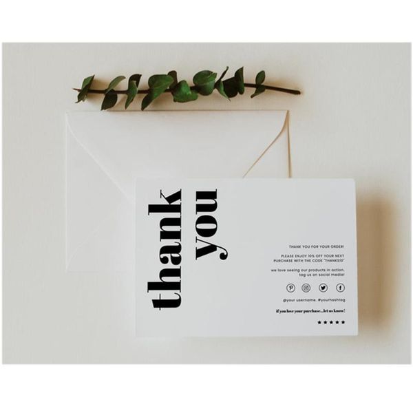 

greeting cards small business thank you insert for card social media