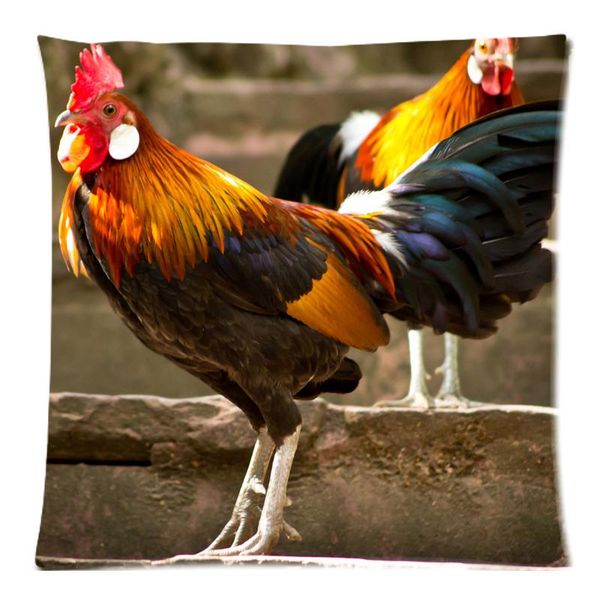 

soft polyester cushion cover rooster decorative pillowcase modern home decor customized sofa throw pillow 45x45cm cushion/decorative