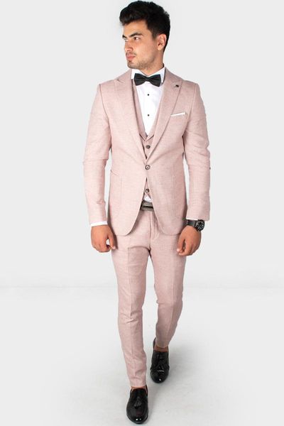 

deepsea knitted fabric mealy 3'lÃ¼ suit 1900969 men's suits & blazers, White;black