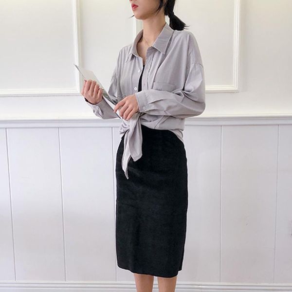 

long sleeve shirt plus size solid women blouse casual loose cardigan vintage shirts women's blouses &, White