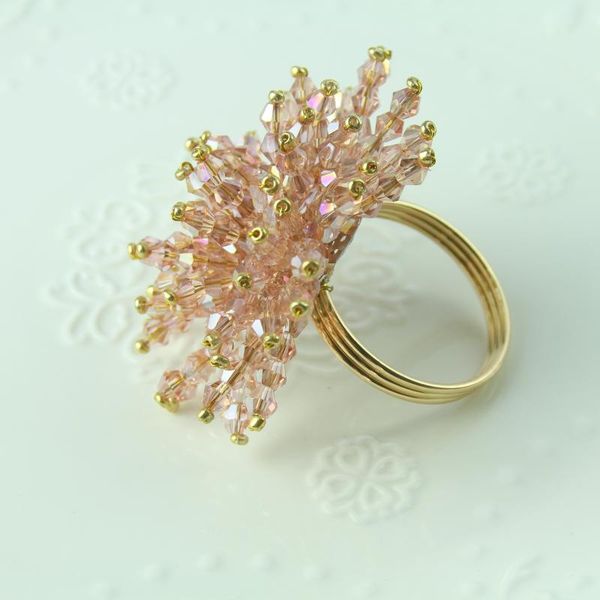

napkin rings crystal flower ring wedding wholesale 4 pcs many color