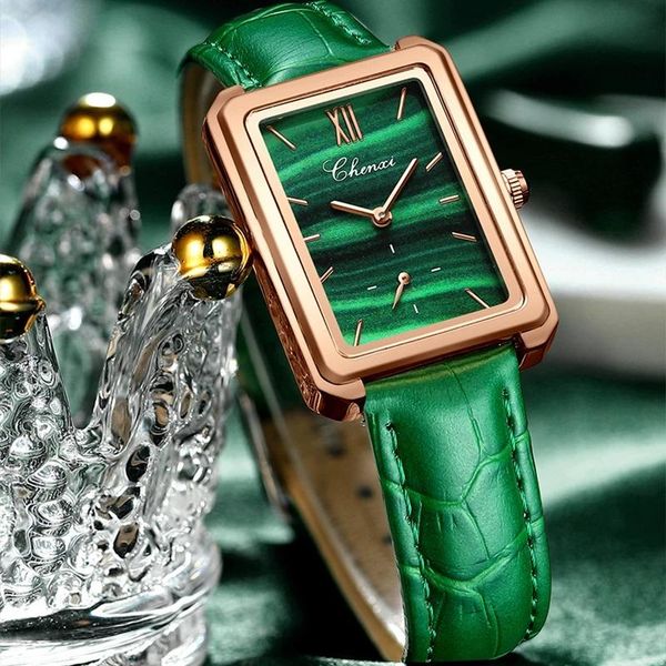

wristwatches chenxi fashion malachite green women bracelet watch quartz ladies dress watches waterproof relogio feminino, Slivery;brown