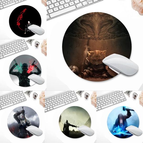 

mouse pads & wrist rests swordman gamer play mats mousepad desk table protect game office work round mat pad xl non-slip lapcushion