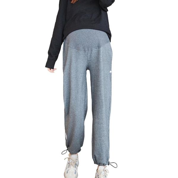 

maternity bottoms autumn and winter wear adjustable leggings plus size sports casual fashion pants, White