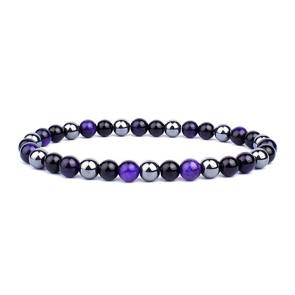 

beaded, strands 6/8/10mm tiger eye obsidian hematite bracelets men energy health protection balance beads women reiki healing jewelry, Black