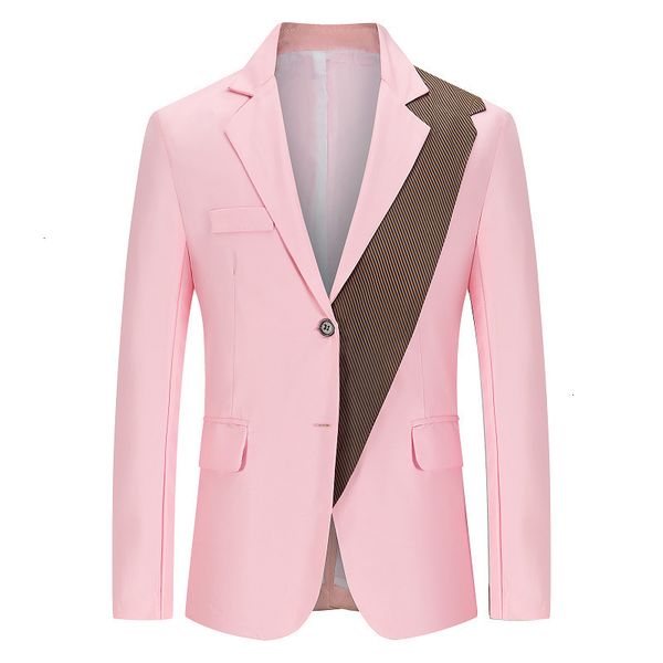 

color men's autumn bloing 2021 slim fit suit fashion trend loose casual coat european single wt, White;black