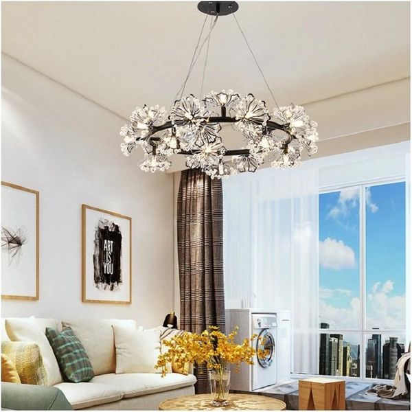 

postmodern minimalist ring flower chandelier living room bedroom dining decorative lamp designer led pendent light pendant lamps