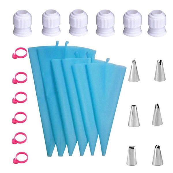 

baking & pastry tools 24 pcs/set decorative nozzle suit bag cake decoration set with converter