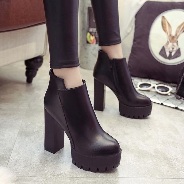 

boots nicefashion women platform shoes woman thick with ankle soft yuj35, Black