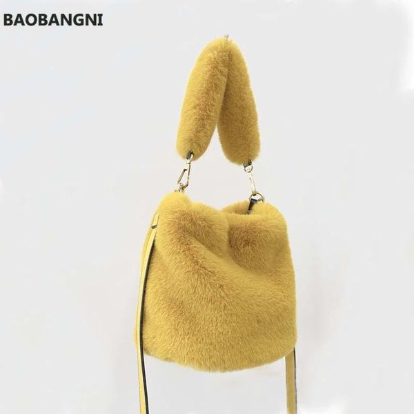 

shoulder bags plush for women winter faux fur crossbody pack handbag casual bolsa feminina