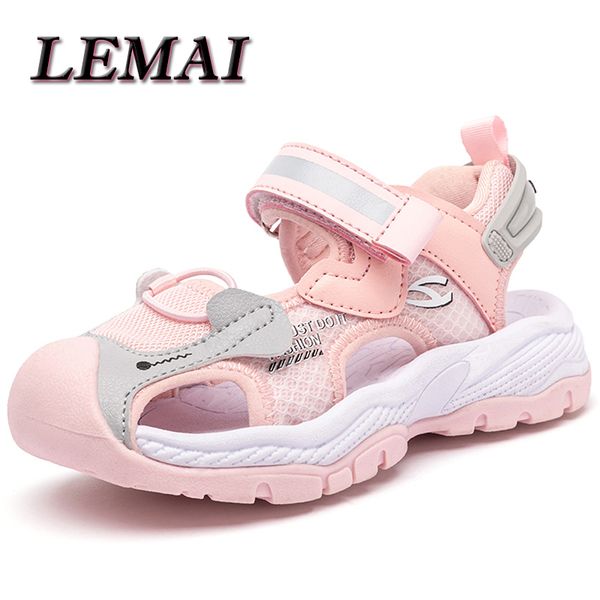 

2021 fashion anti-slip boys summer sandals tpr bottom children kids girls beach shoes comfortable sandals, Black;red