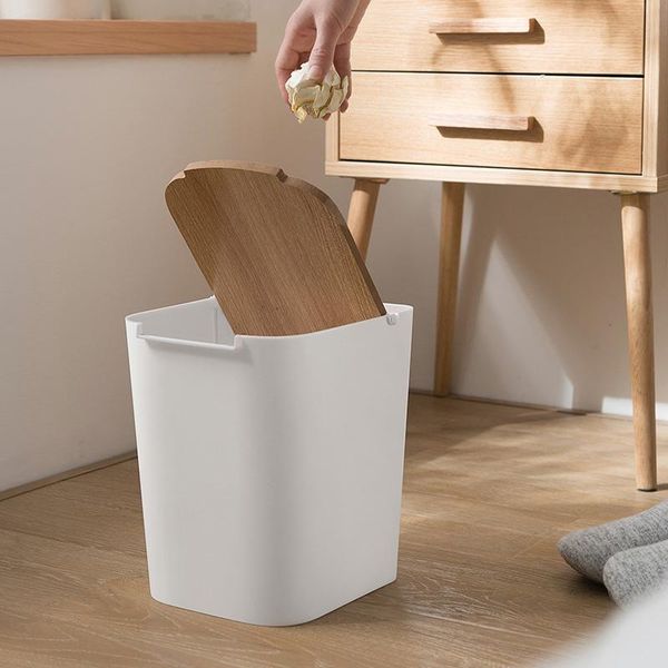 

waste bins mini trash can deskbucket with wooden dustbin small car bin household office supplies creative