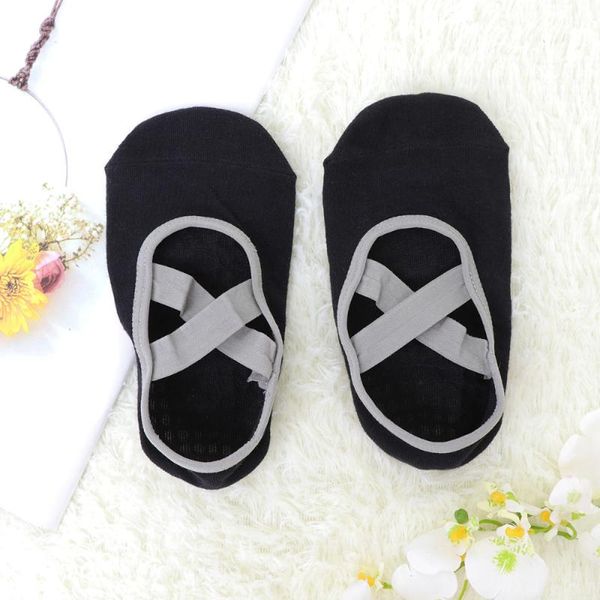 

womens yoga socks open back ballet cotton for pilates dance (black) sports