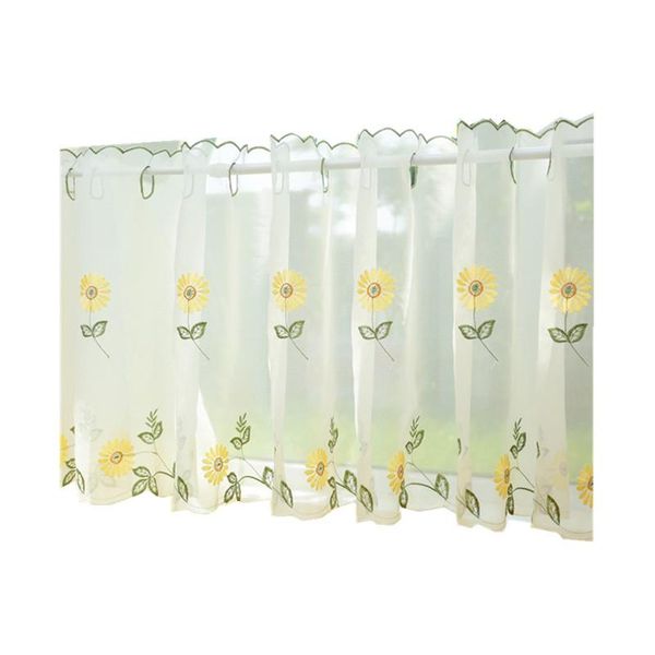 

daisy semi-shade coffee curtain small kitchen head embroidered finished & drapes
