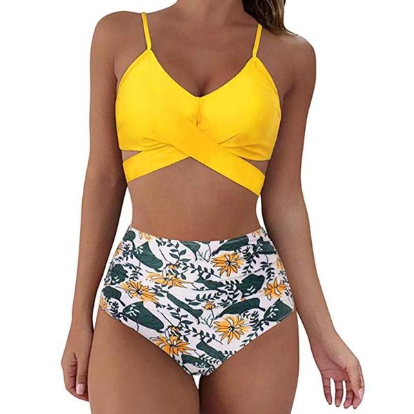 

women's swimwear high waisted bikini bathing suit two piece backless polyester padded bra briefs set for beach, White;black