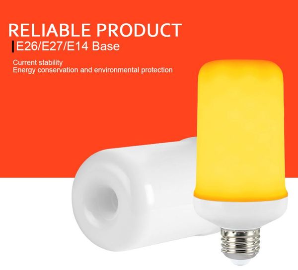 

bulbs led e27 flame bulb fire e14 b22 lamp corn flickering light dynamic effect 9w 110v-220v for home night lighting