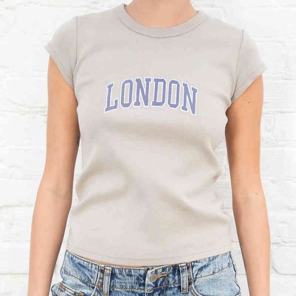 

women's knits & tees slim girls bomb cotton tshirts 2021 summer fashion ladies soft short vintage women chic cute jxgv, White