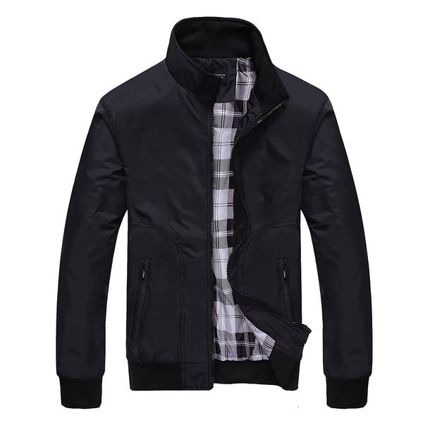 

men's jacket stand collar casual plaid coat, Black;brown