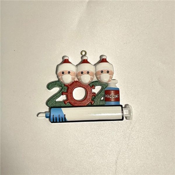 

dhl 2021 christmas decoration quarantine ornaments family of 1-9 heads diy tree pendant accessories with rope