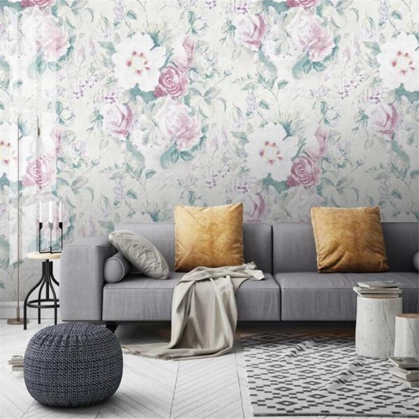 

wallpapers milofi custom 3d wallpaper mural nordic abstract hand-painted peony flower plant living room background wall decoration painting
