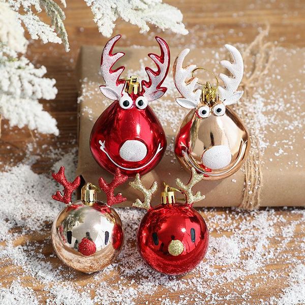 

christmas decorations 2pcs tree ornaments elk scene layout drop s red 2 elks diameter balls festival gift hanging plastic