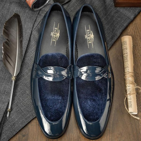 

dress shoes hanmce loafer men style genuine leather two-tone with, Black