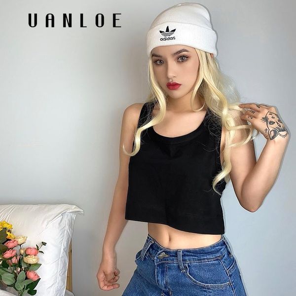 

women's tanks & camis white crop women loose ladies sleeveless tank cool summer 2021 casual basis t-shirts