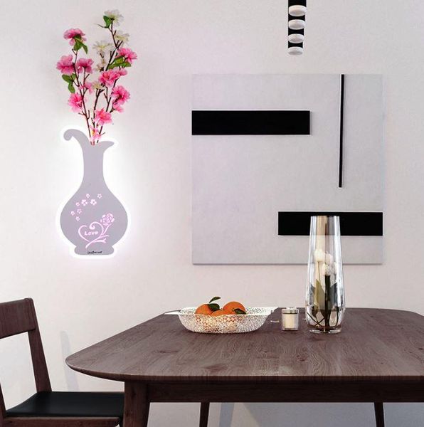 

wall lamp led creative personality living room bedside simple bedroom decoration vase with flower