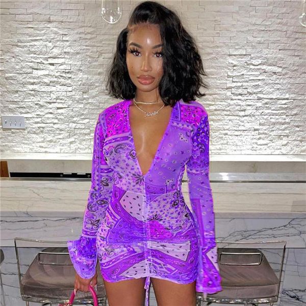 

casual dresses flare sleeve female high waist summer women clothes print v-neck dress ladies sundresses, Black;gray