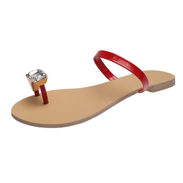 

sandals style women's slippers summer fashion with diamond flat bottom flop beach antiskid korean cool flip flops, Black