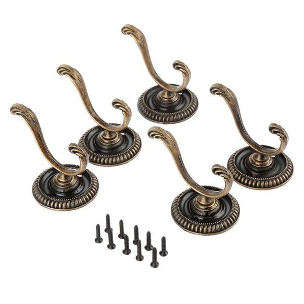 

robe hooks hthl-5pcs antique door hanger vintage bathroom wall hats bag keychain zinc alloy hook coat with screws 5