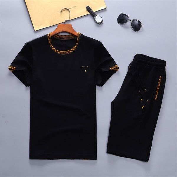 

2021 u.s mens designers sets sweatshirt outfits summer jogging suits new fashion pattern print tracksuits men short sleeve sportswear travel, Gray
