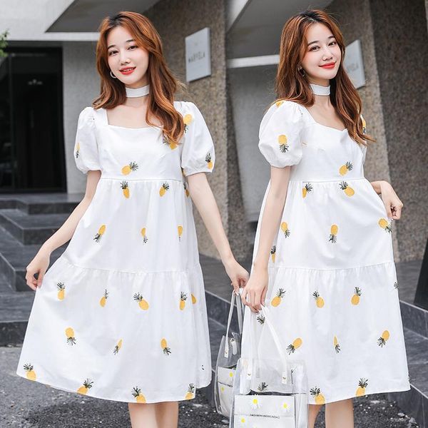 

829# summer korean fashion white cotton maternity nursing dress slim loose breastfeeding clothes for pregnant women pregnancy dresses