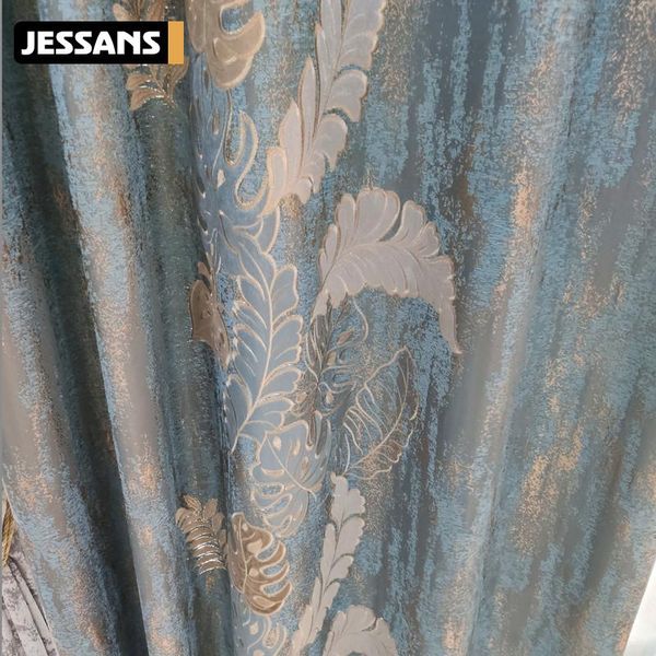 

high-end modern jacquard chenille embroidery curtain finished curtains for living dining room bedroom & drapes