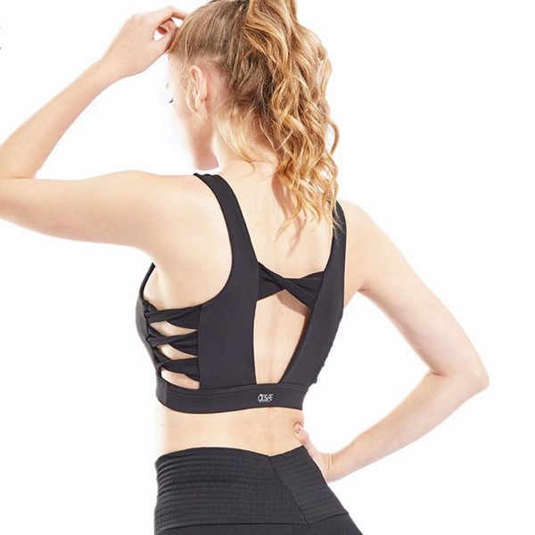 

gym clothing myzyqg women sports yoga bra breathable gathered running vest fitness tank ladies crop workout bras, White;black