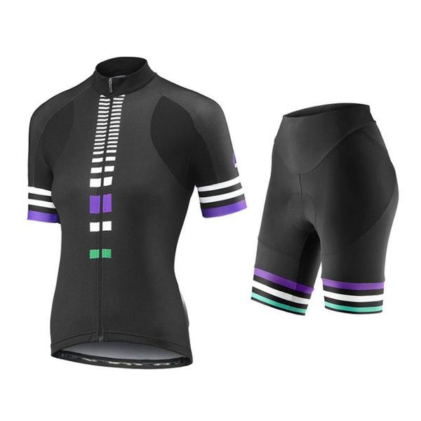 

women cycling skinsuit mtb summer bike clothes short sleeve jersey mobile bicycle wear pro set racing sets, Black;blue