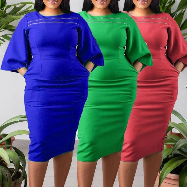 

casual dresses mother dress 2021 five-point sleeve plus size embroidered women, Black;gray