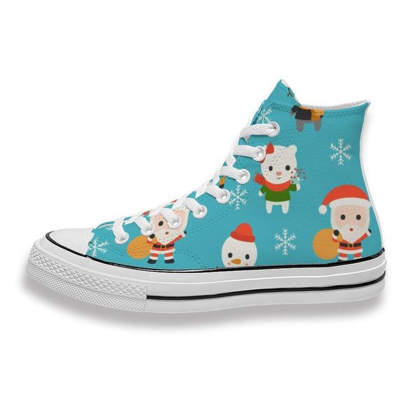 

custom printed merry christmas santa snowman fox sneakers high mens womens running sho skateboard diy trainers canvas casual shoe
