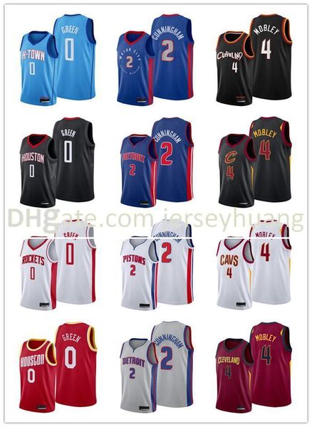 

2021 draft basketball jersey cade cunningham 2 jalen green 0 evan mobley 4 jersey edition city, Black;red
