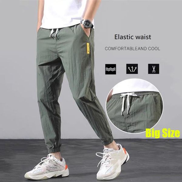 

men's pants summer casual for men fashion ultra-thin outdoor big size sport light weight comfortable loose cool running, Black