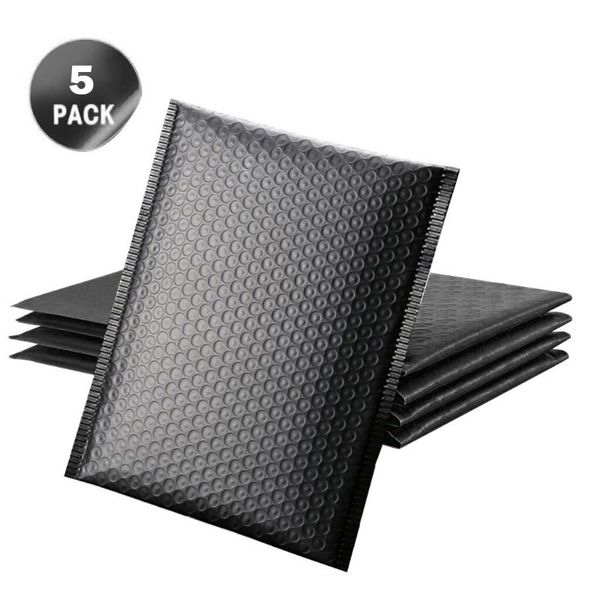 

storage bags 5pcs bubble mailers padded envelopes lined poly mailer self seal black pe pearl film bag for gift packaging