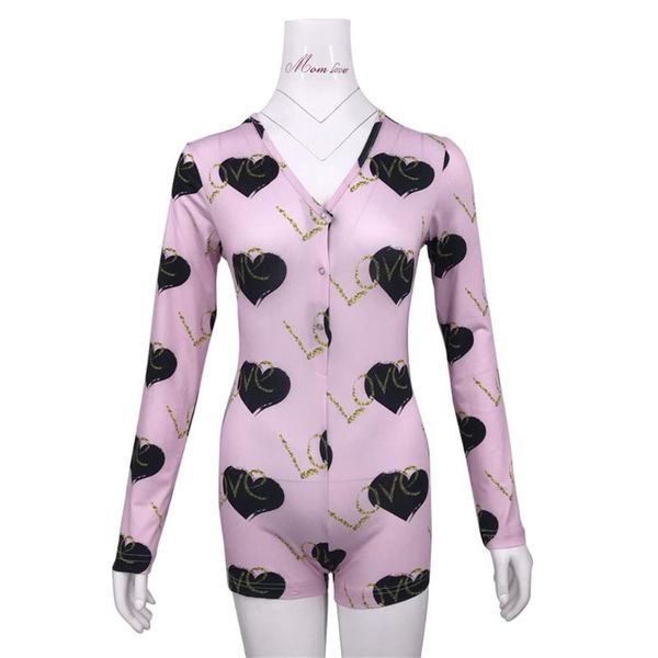 

ladies pajamas long sleeves lip print valentine's day gift buckle milk silk for women women's jumpsuits & rompers, Black;white