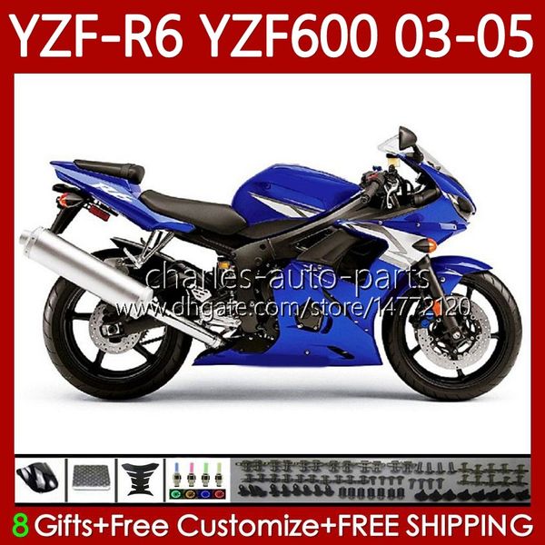 Motorrad-Karosserie für Yamaha YZF-R6 YZF600 YZF R 6 600 CC 03–05, Lagerblau, Karosserie 95Nr