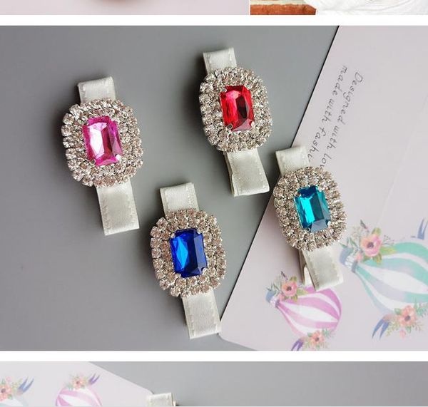 

2021 children gem hair clip side clip diamond cute cartoon simple small fresh sweet elegant temperament cloth wild 24, Slivery;white