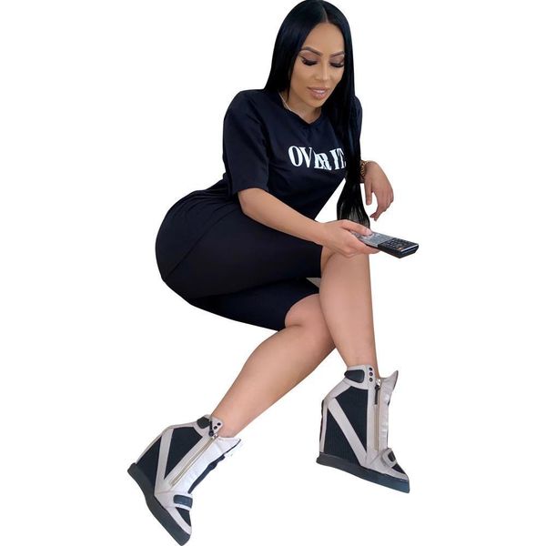 

sets summer sportswear letter women tracksuits printing shorts suit two piece set club party street 2 pieces outfits, Gray